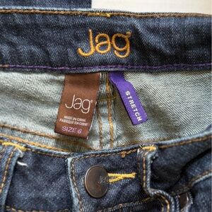 Jag Stretch Denim Jeans in Dark Blue with Purple Accent